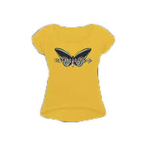 UNHINGED BUTTERFLY ROLL CUFF T-SHIRT (Yellow)