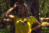 UNHINGED BUTTERFLY ROLL CUFF T-SHIRT (Yellow)