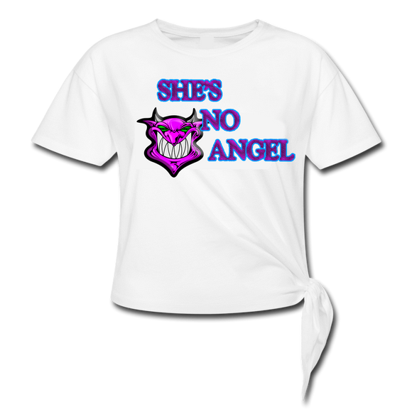 SHE'S NO ANGEL KNOTTED T-SHIRT (White)