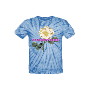 UNHINGED YELLOW FLOWER T-SHIRT (Blue Tie Dye)