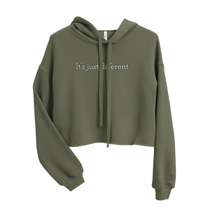 IT'S JUST DIFFERENT WOMENS CROP HOODIE (Olive Green)