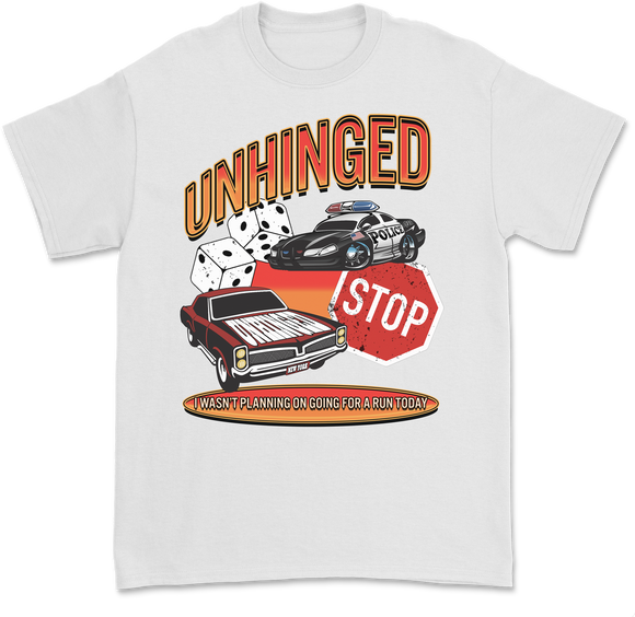 UNHINGED ON THE RUN T-SHIRT (White)