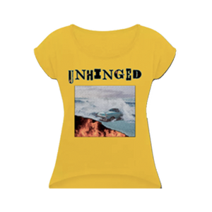 UNHINGED CAR FIRE ROLL CUFF T-SHIRT (Yellow)